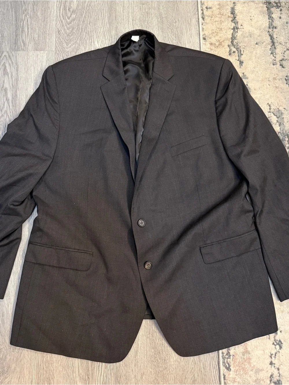 Ralph Lauren Suit Jacket 50R CharGray Wool Vtg 90s 2 Pc Green Label 45x26 Cuffed